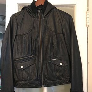 Harley-Davidson leather jacket hooded medium